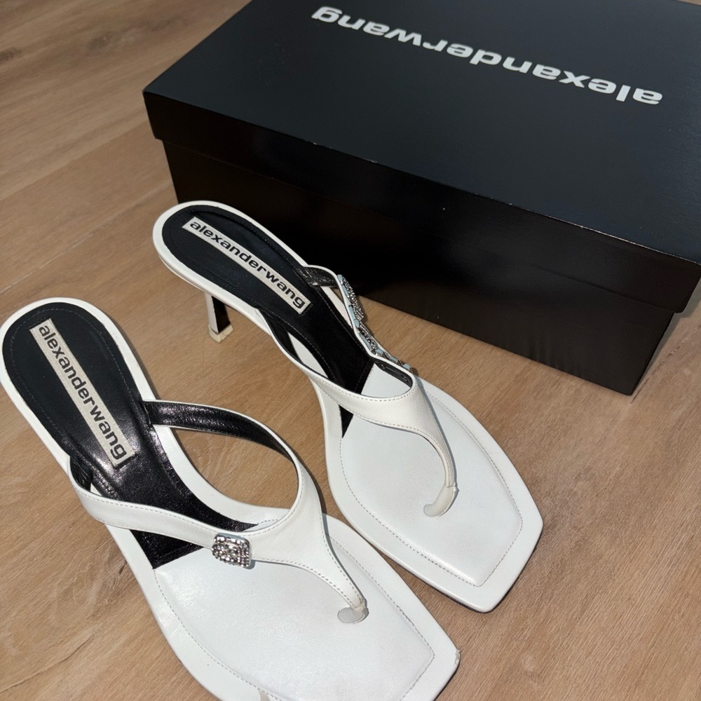 Alexander Wang Ivy 85 Logo Thong Capretto Heels